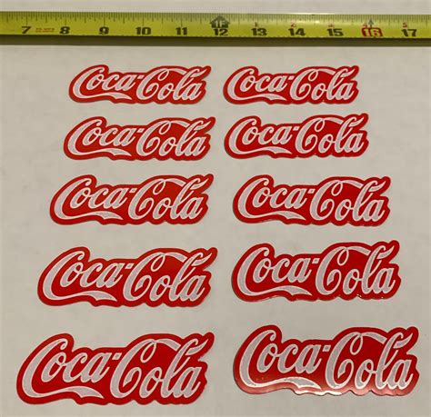 10 Pack Coca Cola Decal Sticker Coke Whitered Etsyde