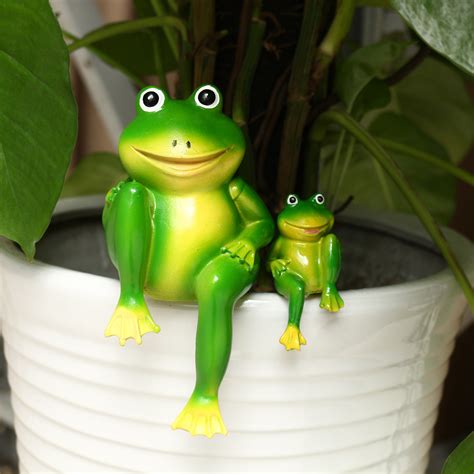 Resin Sitting Frogs Statue Outdoor Frog Sculpture Garden Decorations