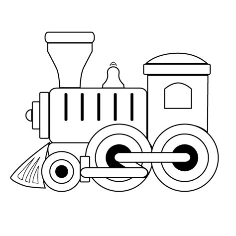 Best cartoon train black and white vector library. Toy Train Engine Picture - Toy Train Engine Coloring Page