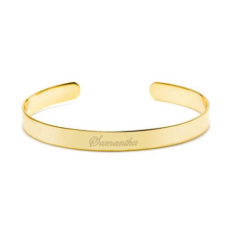 Engravable Cuff Bracelet In Gold Eves Addiction