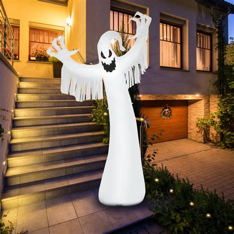 Topbuy Halloween Ft Inflatable Blow Up Ghost With Led Lights Outdoor