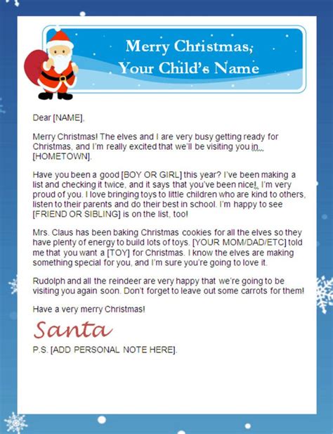 letter  santa templates  printable santa letters