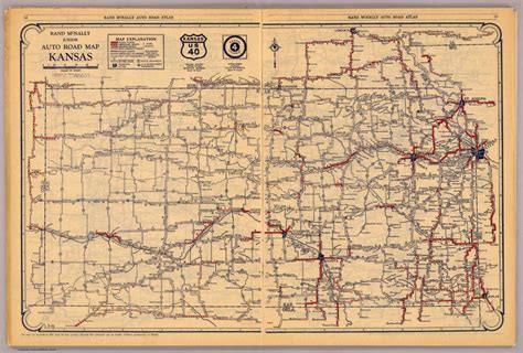 Rand Mcnally Junior Auto Road Map Kansas Copyright By Rand Mcnally