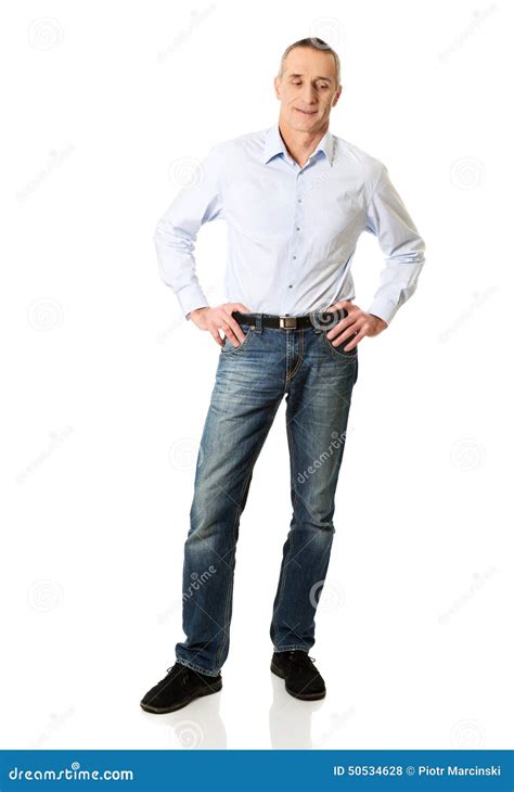 Handsome Man With Hands On Hips Stock Photo Image Of Fashion Human