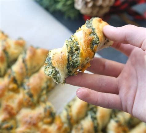 Spinach dip stuffed crescent roll christmas tree real. Christmas tree spinach dip breadsticks - It's Always ...