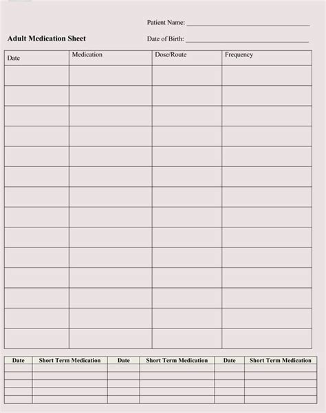 Printable parent contact log sheet 01. 10+ Blank Medication Sheet Templates (Record Medication Logs)