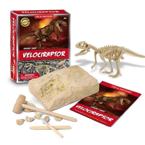 Dinosaur Velociraptor Educational Fossil Excavation Dig Kit Lostraptor