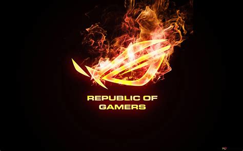 Descargar Fondo De Pantalla Asus Rog Republic Of Gamers Logo Fuego