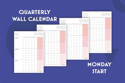 2023 Calendar Printable 90 Day Calendar Wall Calendar 3 Etsy