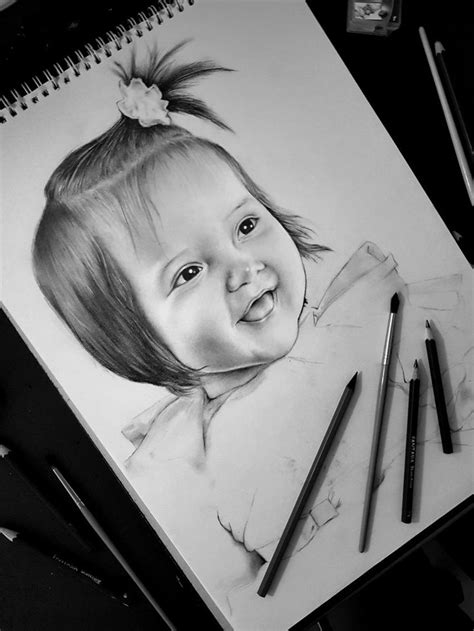 Simple baby sketch at paintingvalley com explore collection of. Baby pencil drawing, realistic portrait | Portrait ...