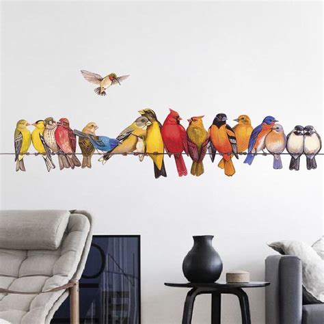 Birds On A Wire Wall Decal The Treasure Thrift Wall Painting Decor