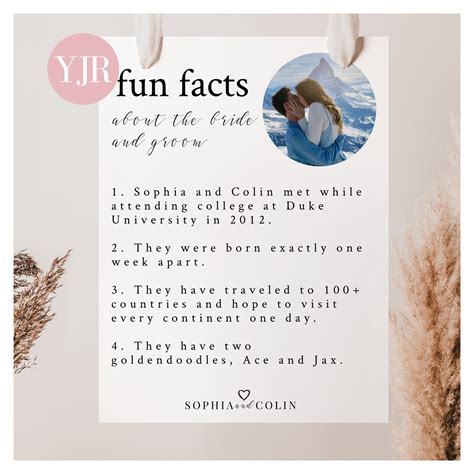 Wedding Fun Facts Fun Facts About The Bride And Groom Card Minimalist