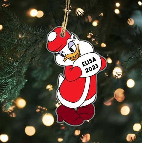 Personalized Daisy Duck Ornament Tunartdesign