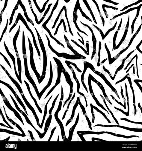 Zebra Print Seamless Pattern Wild Animal Skin Background With Grunge