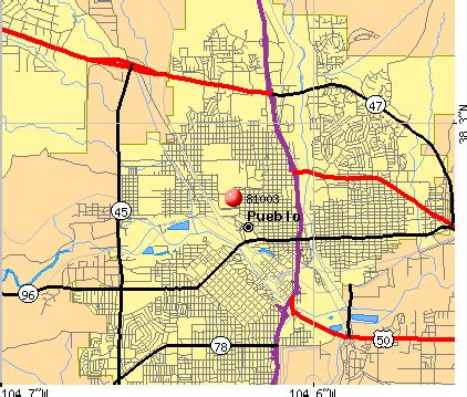 Pueblo Colorado Zip Code Map Map Vector