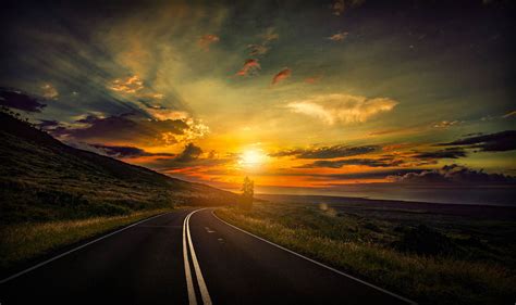 🔥 Sunset Nature Road Background Hd Photos Download Cbeditz