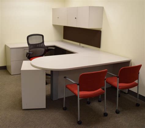 Used Office Desks Kimball U Shaped Private Office At Furniture Finders