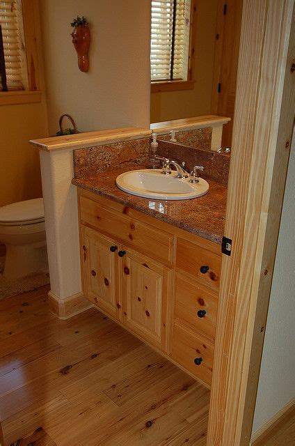 Knotty Pine Vanity Log Home Bathrooms Cabin Bathrooms Rustic