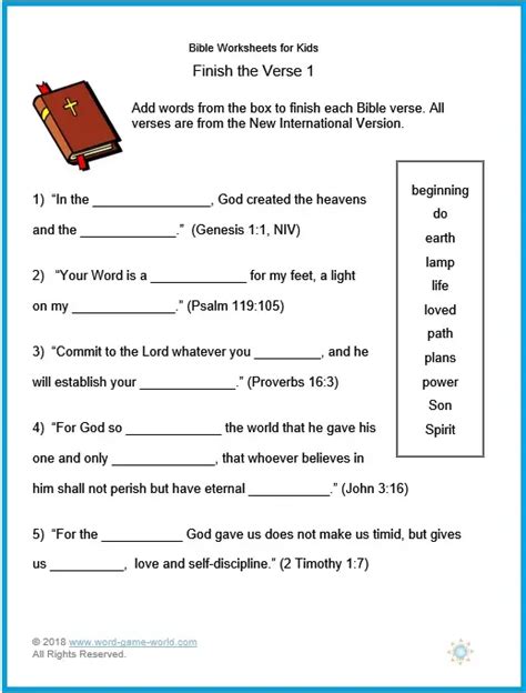 Kids Bible Activity Sheets Printable