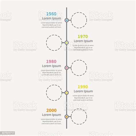 Timeline Vertical Infographic Empty Circles And Text Template Flat