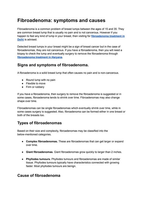 Fibroadenoma Symptoms And Causes By Breasthealth Issuu