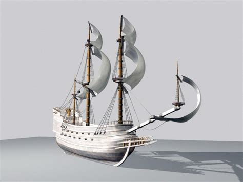 18th Century Warship 3d Model Maya Files Free Download Modeling 47832