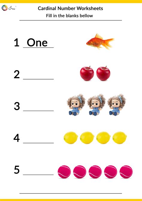 Cardinal Numbers Worksheet For Grade 1 Icon