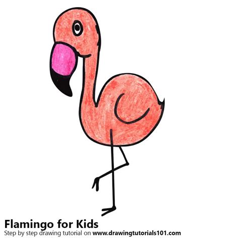 Learn How To Draw A Flamingo For Kids Animals For Kids Step By Step