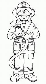Coloring Pages Occupation Firefighter Printable Popular sketch template