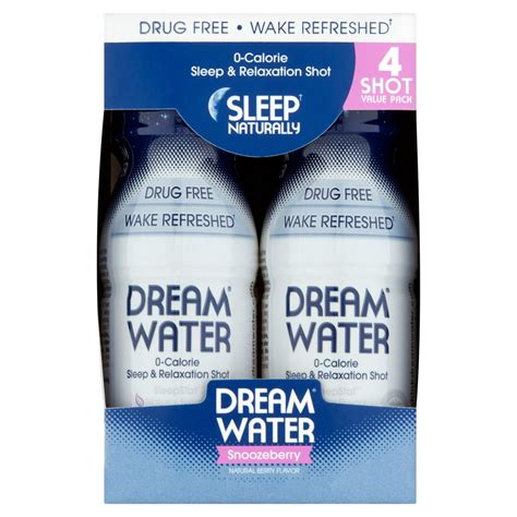 Dream Water Sleep And Relaxation Shot Snoozeberry 25 Fl Oz 4 Ct