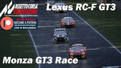 Assetto Corsa Competizione ACC Quick Race Lexus RCF GT3 Setup At Monza