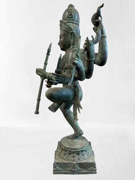 Brass Dancing Shiva Statue With Trident 24 Routes Gallery