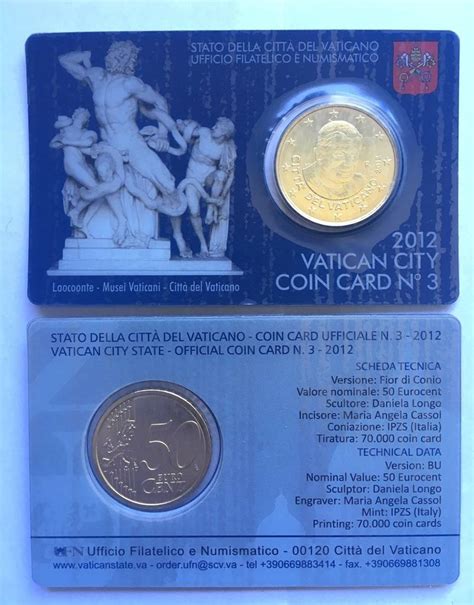 Vatikan 40 X Vatican 2012 50 Euro Cent Benedict Xvi In Coincard V12c3