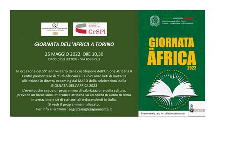 Giornata Dellafrica 2022 Centro Piemontese Studi Africani