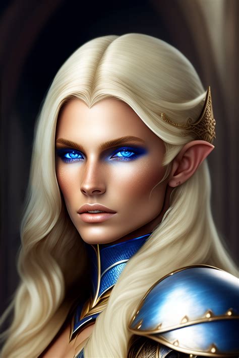 Lexica Elf Knight Blond Hair Blue Eyes