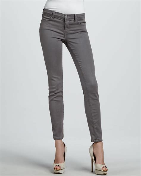 Lyst J Brand 620 Warm Gray Midrise Super Skinny Jeans In Gray