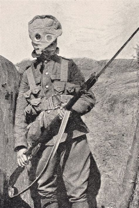 Canadian Soldier Wearing Gas Mask In Drawing By Vintage