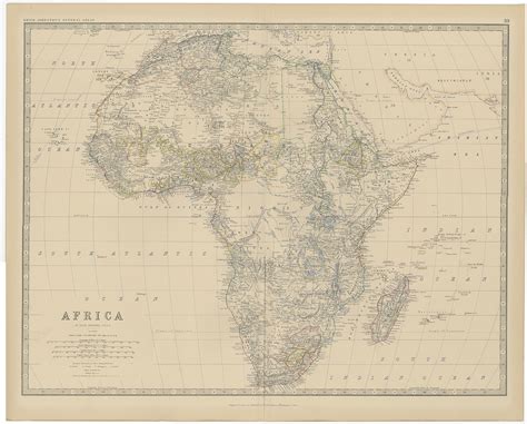 Antique Map Of Africa By Johnston 1882