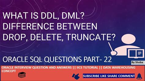 Oracle Sql Interview Questions What Is Ddl Dml Difference Between