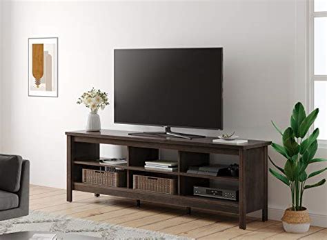 Fitueyes Farmhouse Tv Stand For 75 Inch Flat Screen Wood Media Console