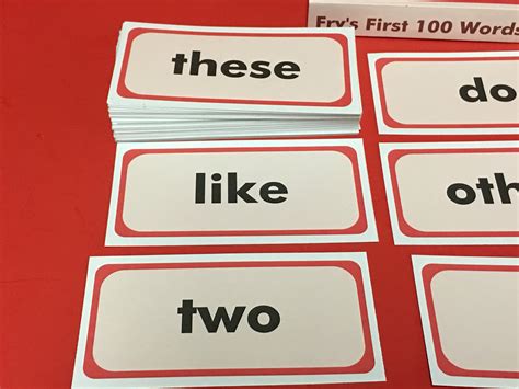 100 Flashcards Frys Sight Words 1st Hundred Words Flash Cards Etsy