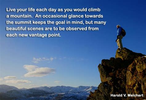 Live Your Life Each Day As You Would Climb A Mountain An Occasional