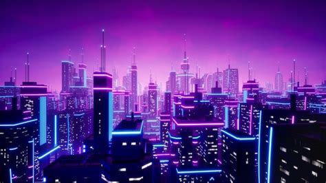 Metaverso Ciudad O Cyberpunk Concepto 3d Render Foto Premium