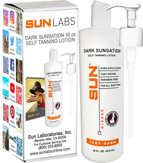 Dark Sunsation Very Dark Self Tanner Sun Laboratories Sunless Tanning Lotion Tanning Lotion