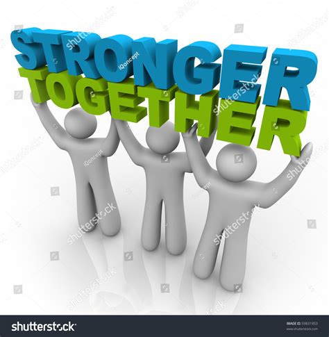 Three Men Join Forces Lift Words Stock Illustration 59831953 Shutterstock