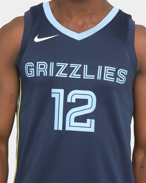 Nike Ja Morant 12 Memphis Grizzlies Icon 20 Jersey Navylight Blue