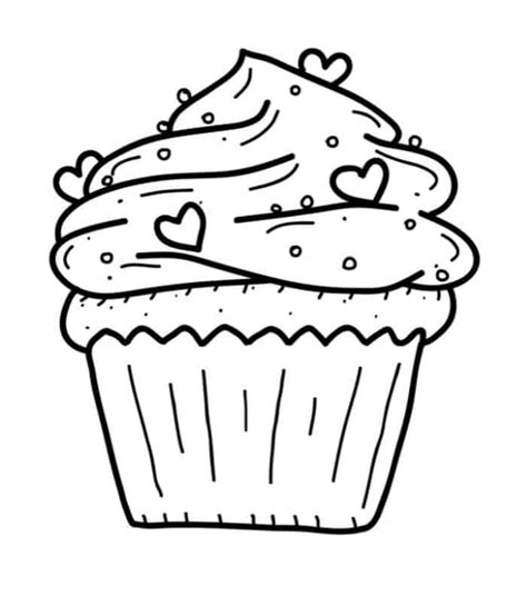 A Cupcake With Hearts On Top