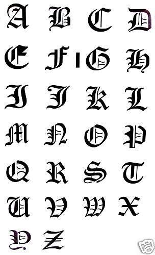 Airbrush Tattoo Stencils Old English Alphabet New For Sale
