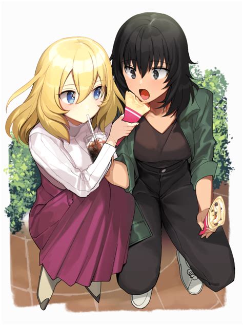 Andou And Oshida Girls Und Panzer And 1 More Drawn By Tan3charge