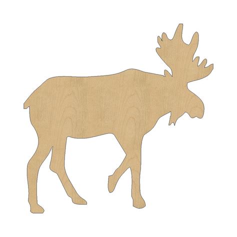 Moose Cutout Shape Laser Cut Unfinished Wood Shapes Gift